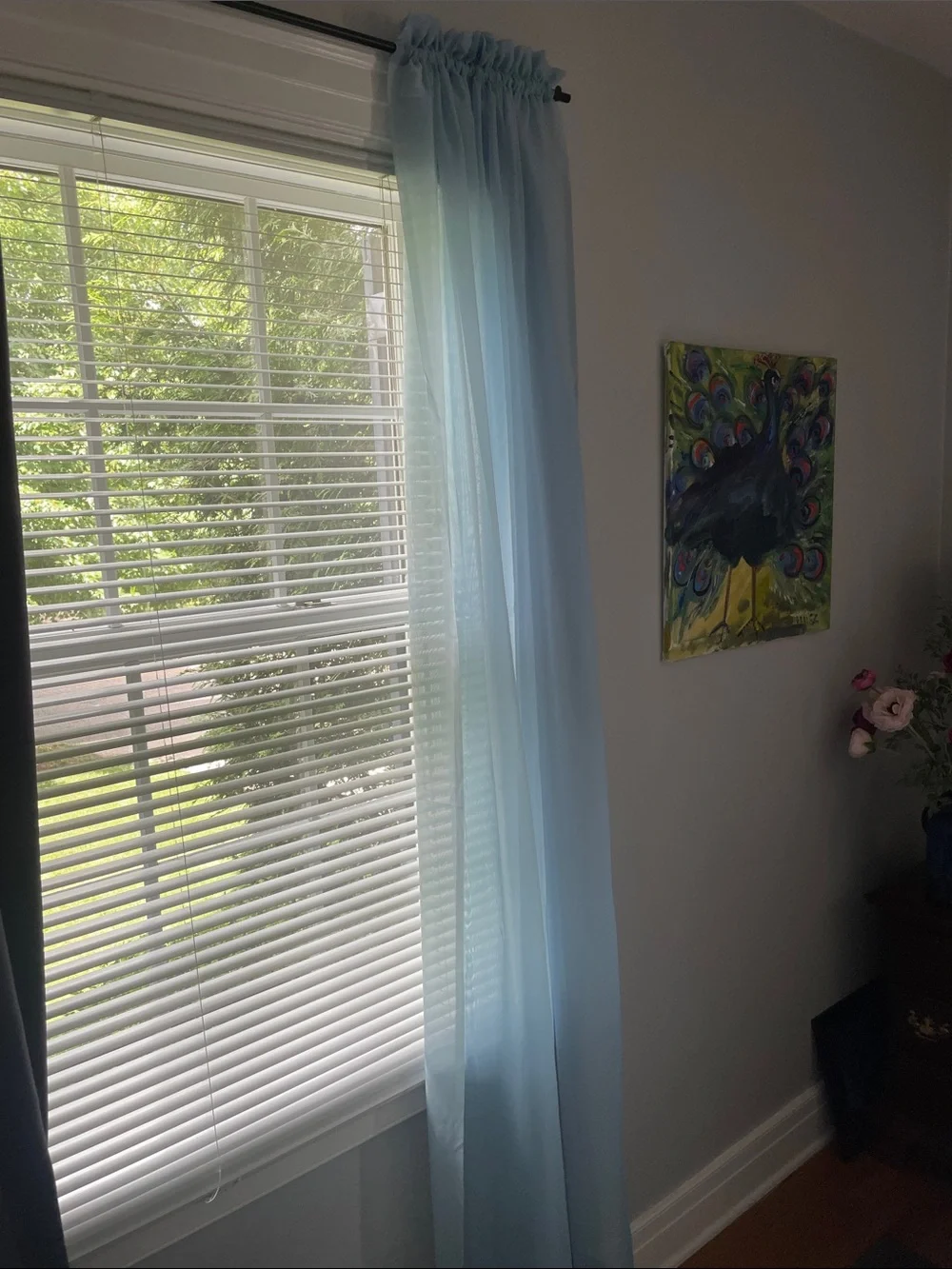 Light Blue Sheer Curtain Panel - Home Accents